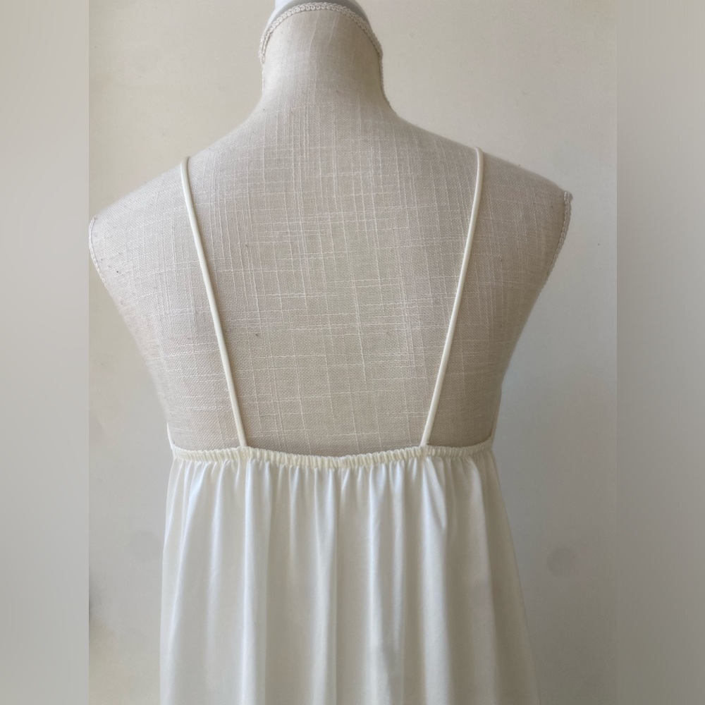 vtg maidenform negligée lace set nightgown robe silky union made usa ivory sz. s - Picture 5 of 16